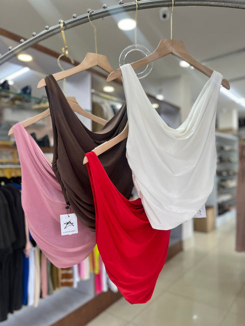 Cowl Neckline Sleeveless Tops